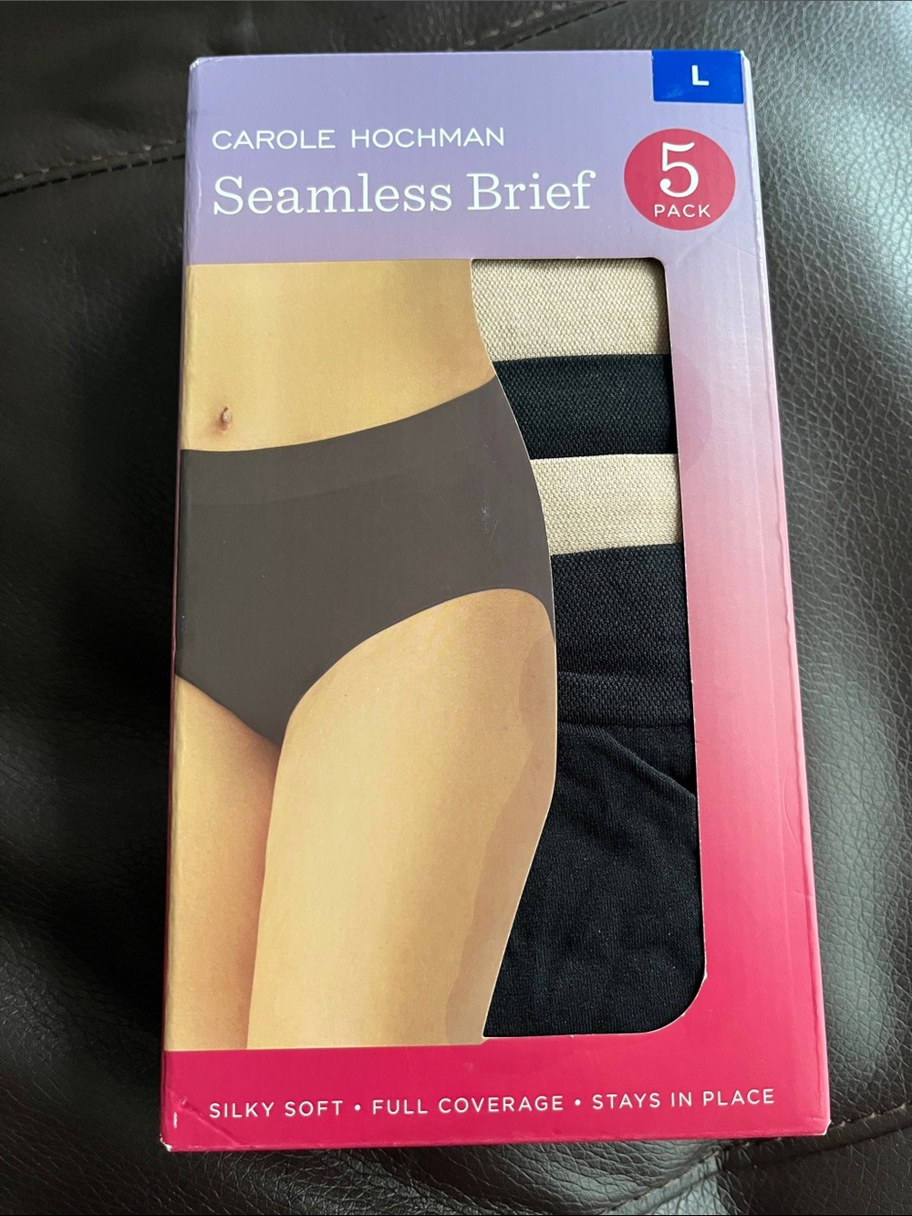 Carole Hochman Seamless Brief 5-Pack - Black & Beige